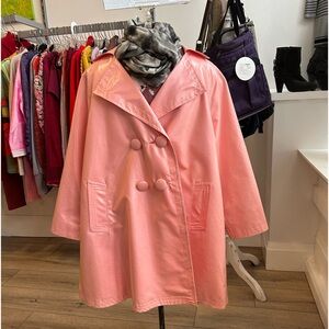 Oscar de la Renta pink Swing Rain Coat